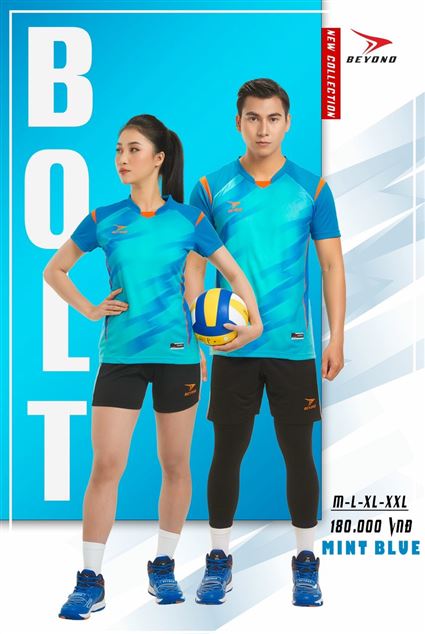 Quần áo bóng chuyền Beyono Bolt Xanh Mint